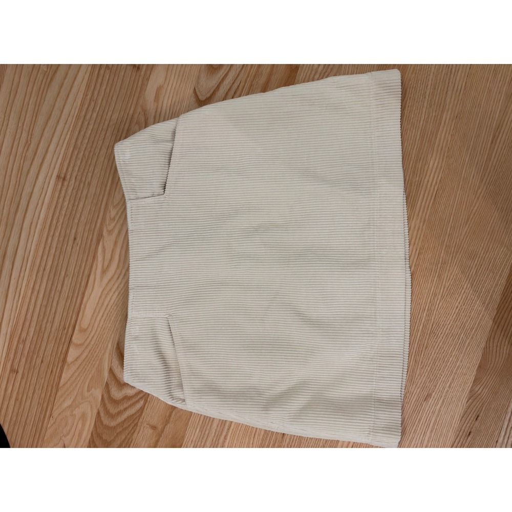 AG Adriano Goldschmied Cream Corduroy Mini Skirt Size 26R Off White Cotton
